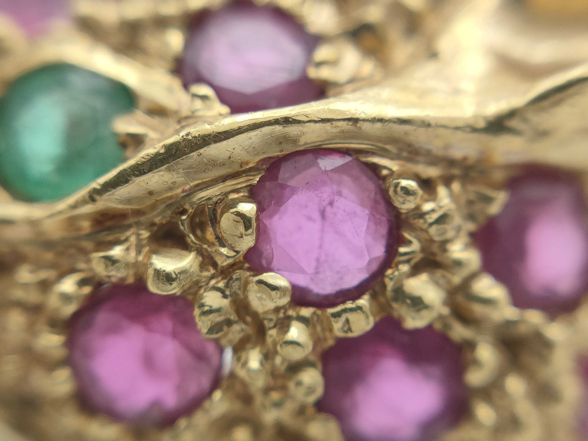 Panther Motif Colored Stone R1.20ct Diamond K18 5.9g Ring 