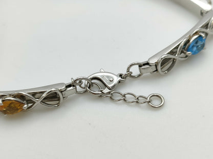 Stone Multi PT900/PT850 21.9g Bracelet Bangle 