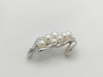 Pearl diameter approx. 4.3-6.9mm D0.08ct K14WG 8.3g obi fastener 
