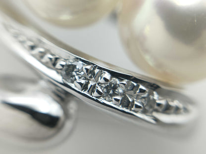 Pearl diameter approx. 4.3-6.9mm D0.08ct K14WG 8.3g obi fastener 