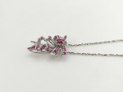 R0.18ct S0.30ct D0.08ct K18WG 4.6g Necklace 