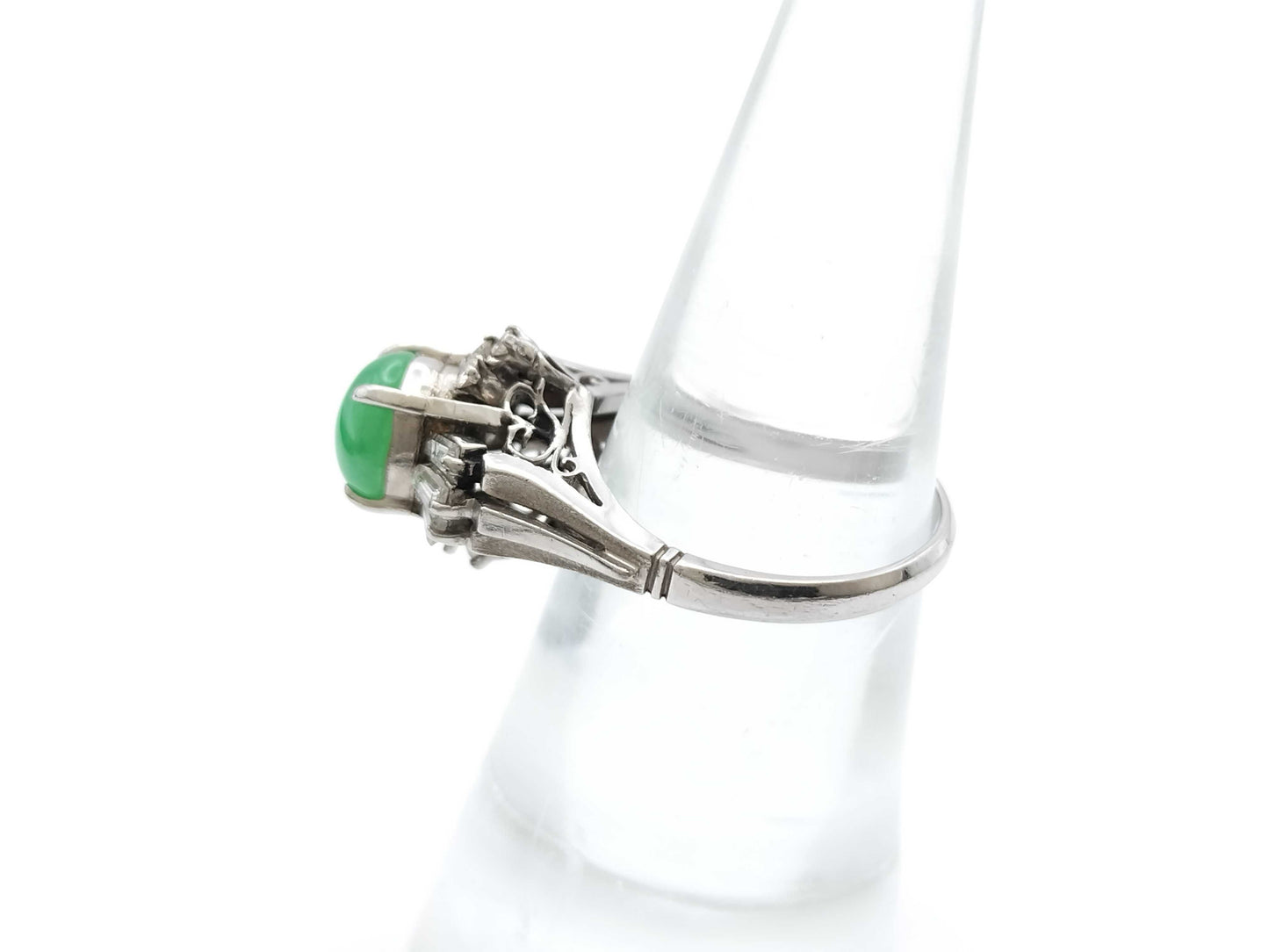 Jade 1.91ct Diamond PM900 5.8g Ring 