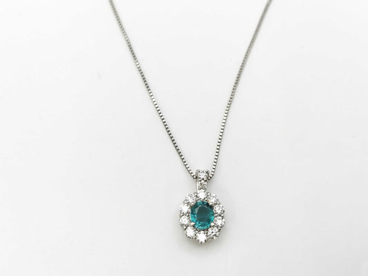 TL0.470ct D0.55ct PT900/850 4.2g Necklace 