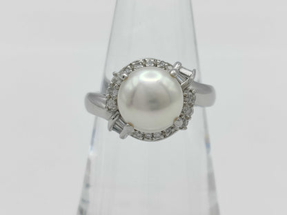Pearl diameter approx. 8.7mm D0.27ct PT900 8.1g ring 