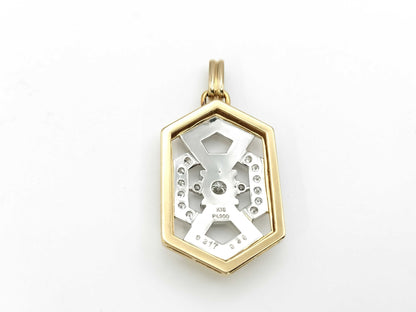 D0.317ct/0.30ct K18/PT900 11.8g Pendant Top 