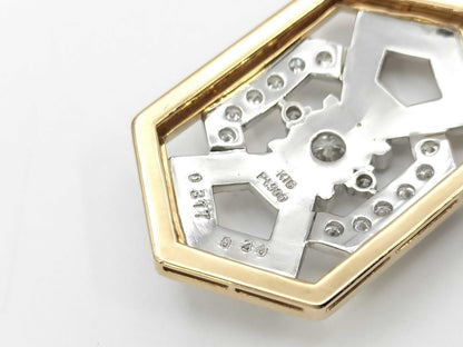 D0.317ct/0.30ct K18/PT900 11.8g Pendant Top 