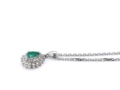 Emerald Diamond PT900/PT850 6.1g Necklace 
