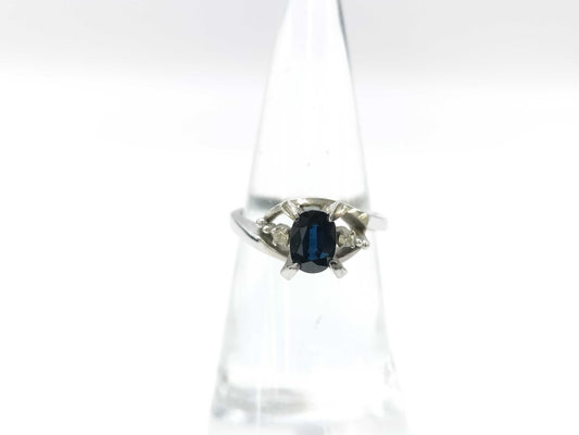 Sapphire Diamond K14WG 3.8g Ring 