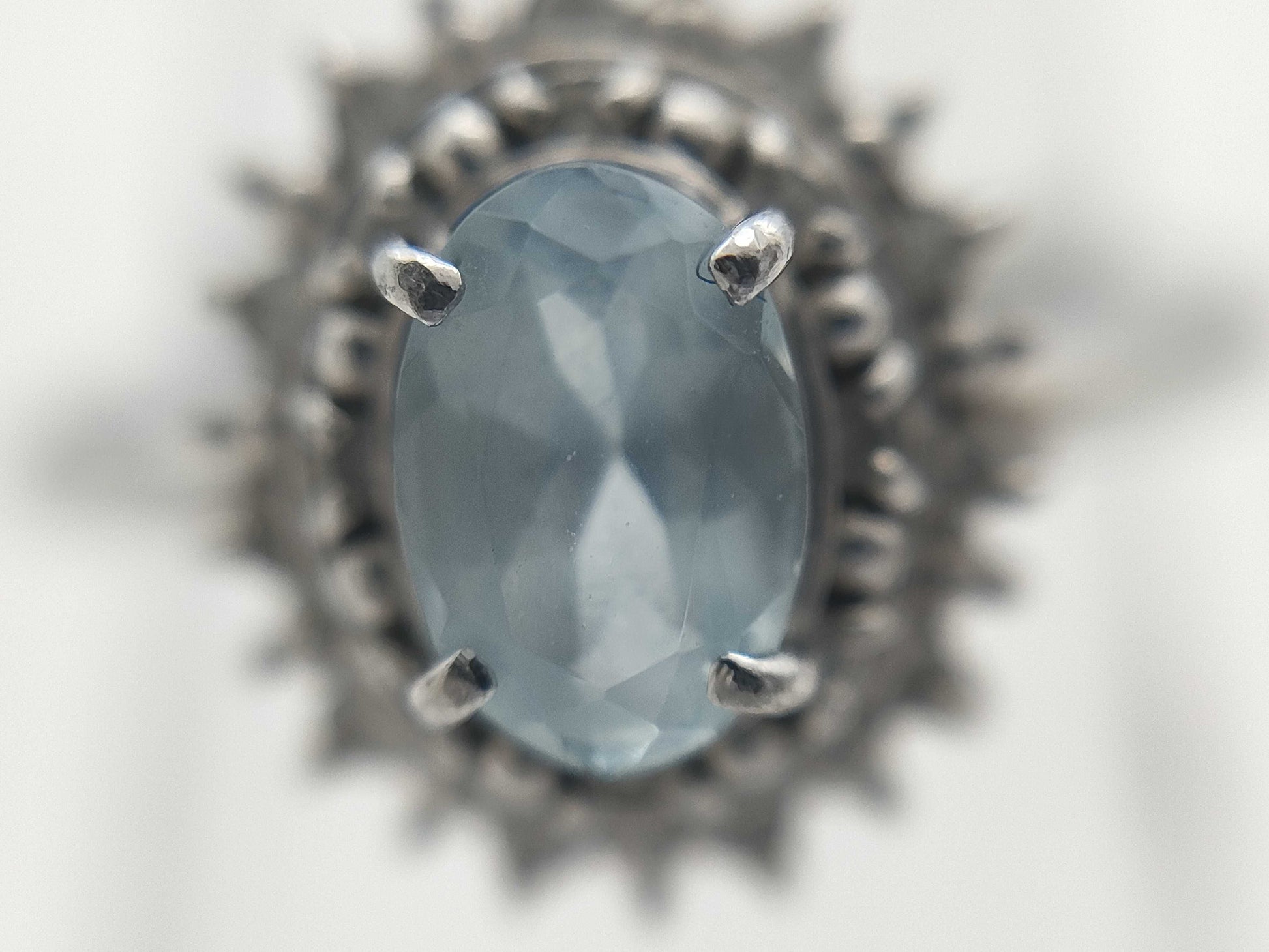 Aquamarine Diamond PT900 5.9g Ring 