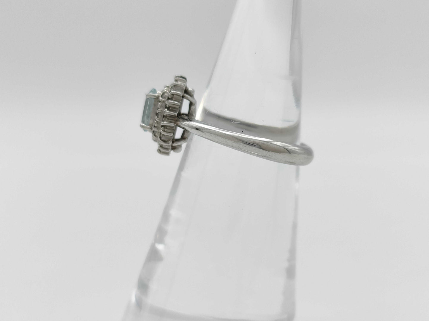 Aquamarine Diamond PT900 5.9g Ring 