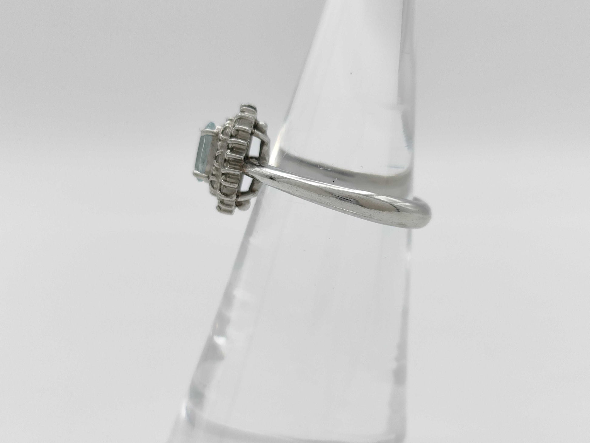 Aquamarine Diamond PT900 5.9g Ring 