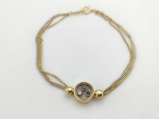 R0.07ct S0.06ct D0.05ct K18/PT850 4.4g Bracelet & Bangle 