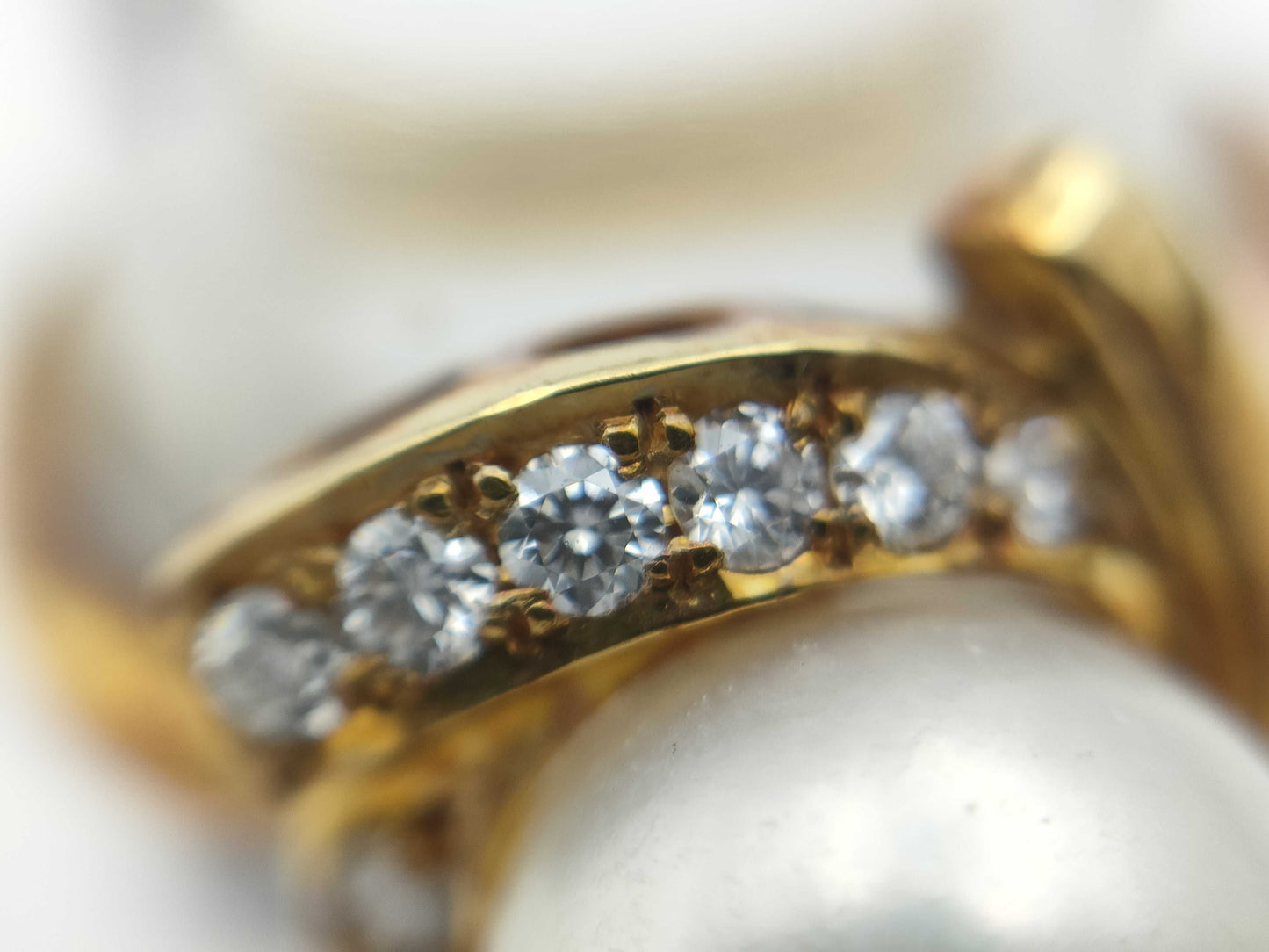 Pearl diameter approx. 8.8mm Diamond 750 6.6g ring 