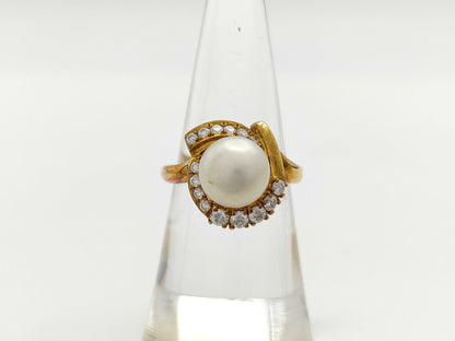 Pearl diameter approx. 8.8mm Diamond 750 6.6g ring 