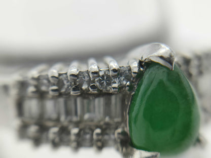 Jade 0.55ct D0.34ct PT900 5.5g Ring 