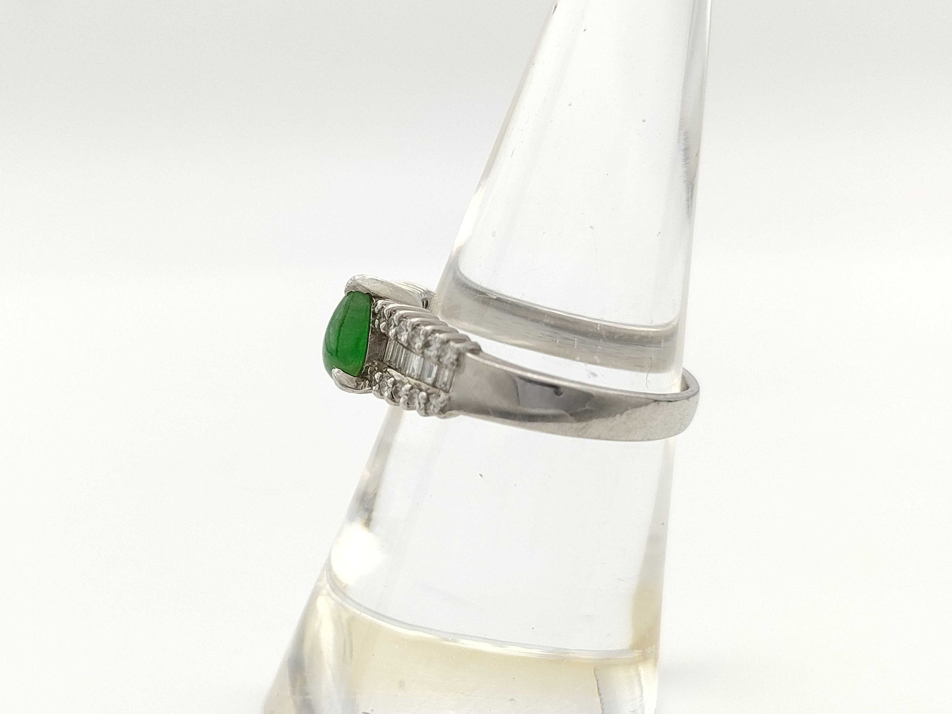 Jade 0.55ct D0.34ct PT900 5.5g Ring 
