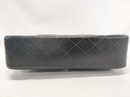 CHANEL Double Flap Silver Hardware Matelasse Chain Shoulder Bag with Sticker and Card