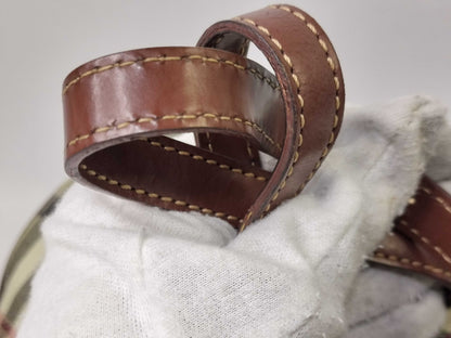 BURBERRY Nova Check PVC x Leather Handbag