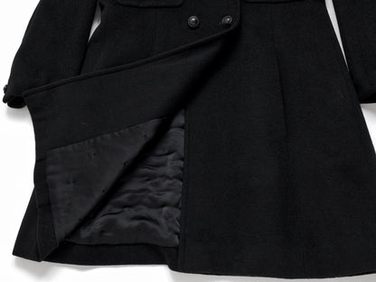 CHANEL 1997 Wool Quilted Lining Black Coat Size 38