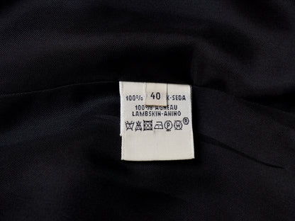 HERMES Leather Switch Black/Black Silk Robe 40 Coat