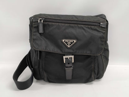 PRADA Triangle Logo Leather Belt Shoulder Bag