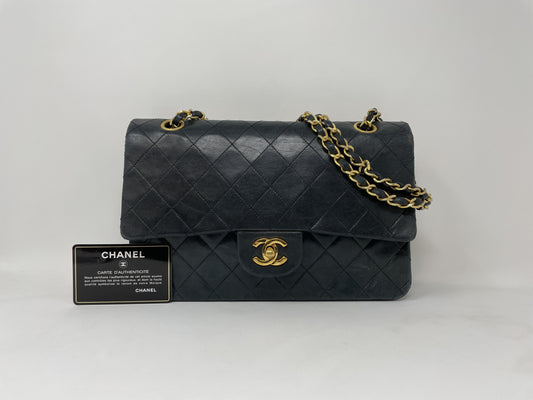 CHANEL CHANEL Matelasse Shoulder Bag, Lambskin, Double Flap, Gold Hardware, Turn Lock Shoulder Bag