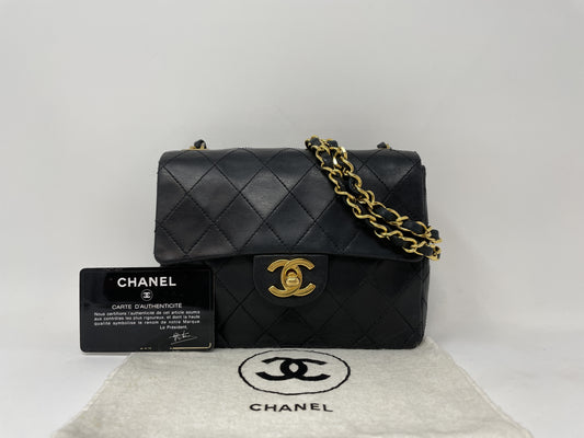 CHANEL CHANEL Mini Matelasse Shoulder Bag with Gold Hardware, Coco Mark, and Turn Lock
