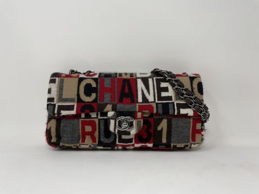 CHANEL CHANEL Wool Multicolor Turnlock Shoulder Bag