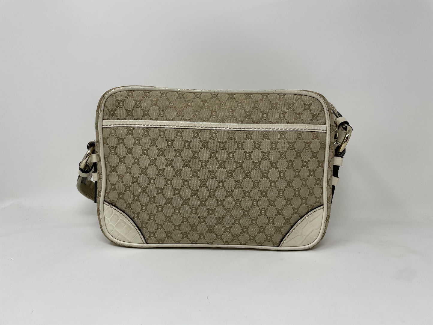 CELINE CELINE Shoulder Bag Macadam Crocodile Embossed Canvas Leather Shoulder Bag