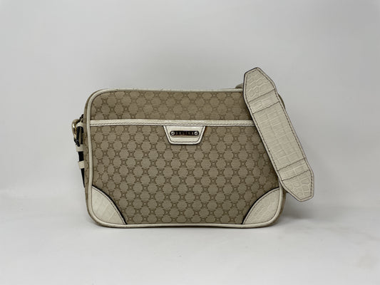 CELINE CELINE Shoulder Bag Macadam Crocodile Embossed Canvas Leather Shoulder Bag