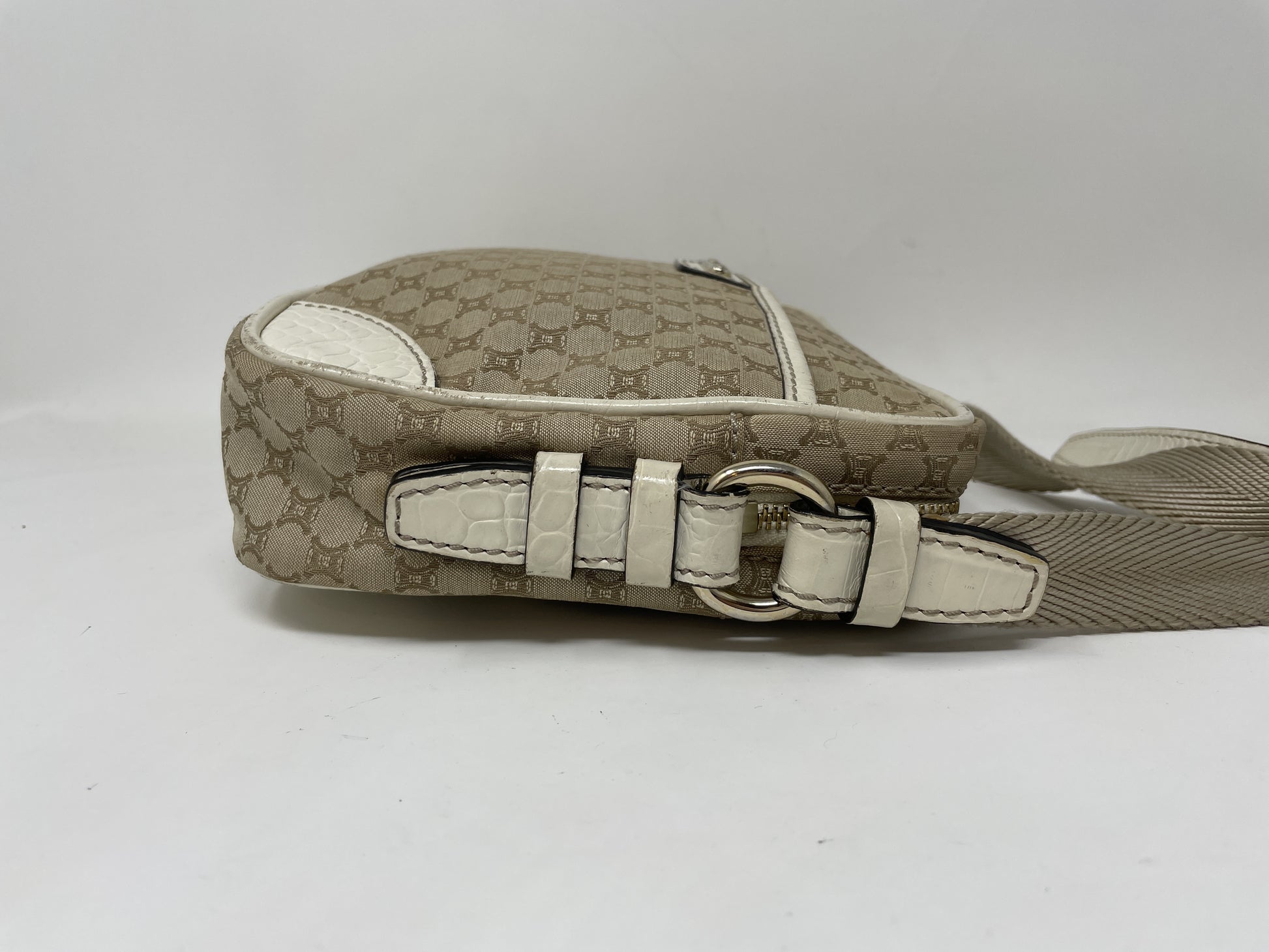 CELINE CELINE Shoulder Bag Macadam Crocodile Embossed Canvas Leather Shoulder Bag