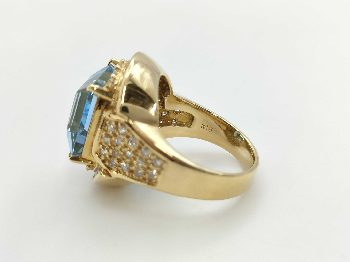 AQ10.69ct D1.23ct K18 15.7g Ring 
