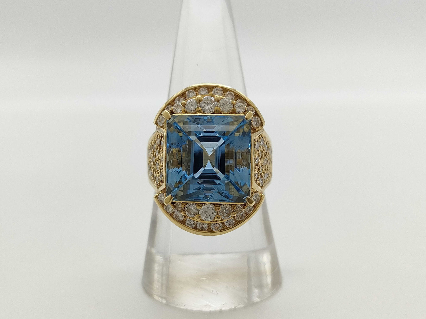 AQ10.69ct D1.23ct K18 15.7g Ring 