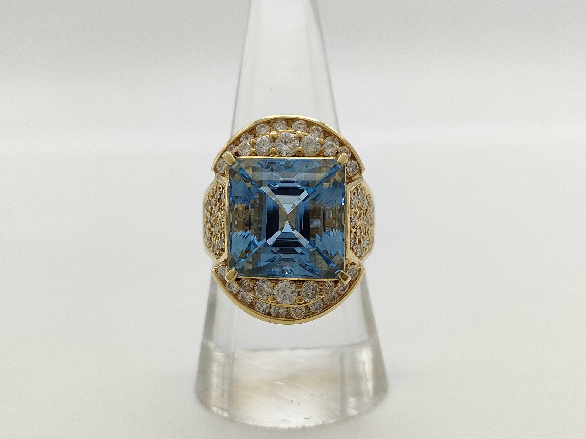 AQ10.69ct D1.23ct K18 15.7g Ring 