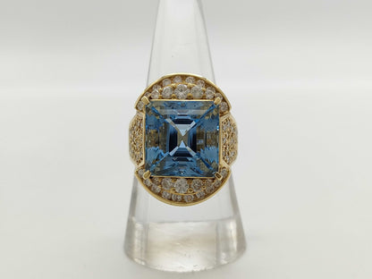 AQ10.69ct D1.23ct K18 15.7g Ring 