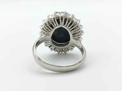 Black Opal 4.45ct D1.20ct PT900 10.2g Ring 