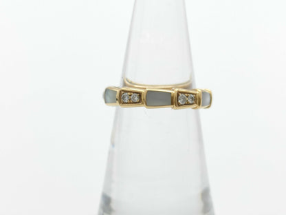BVLGARI Serpenti Shell Diamond #49 Au750 3.6g Ring 