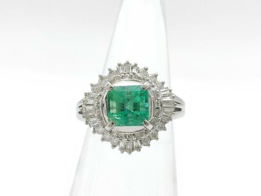E1.372ct D.0.60ct PT900 11.1g Ring 