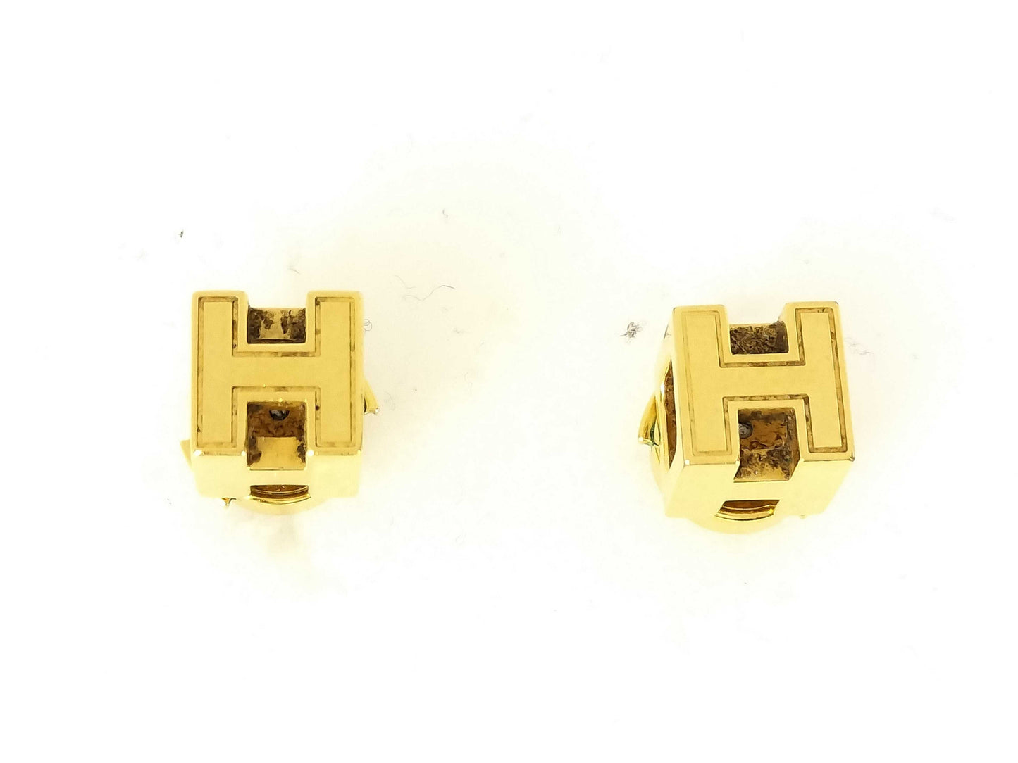 HERMES CAGE DE H H Cube Earrings