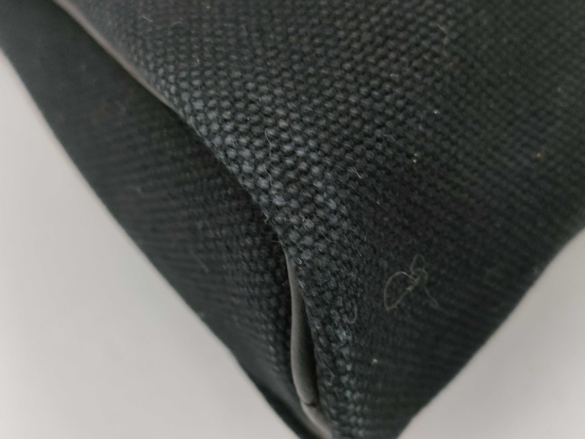 HERMES Saquiboo MM Handbag □J Canvas/Leather Black Tote Bag
