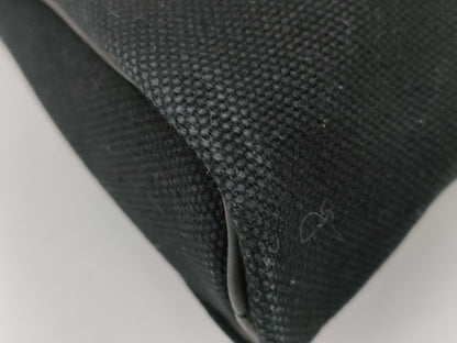 HERMES Saquiboo MM Handbag □J Canvas/Leather Black Tote Bag