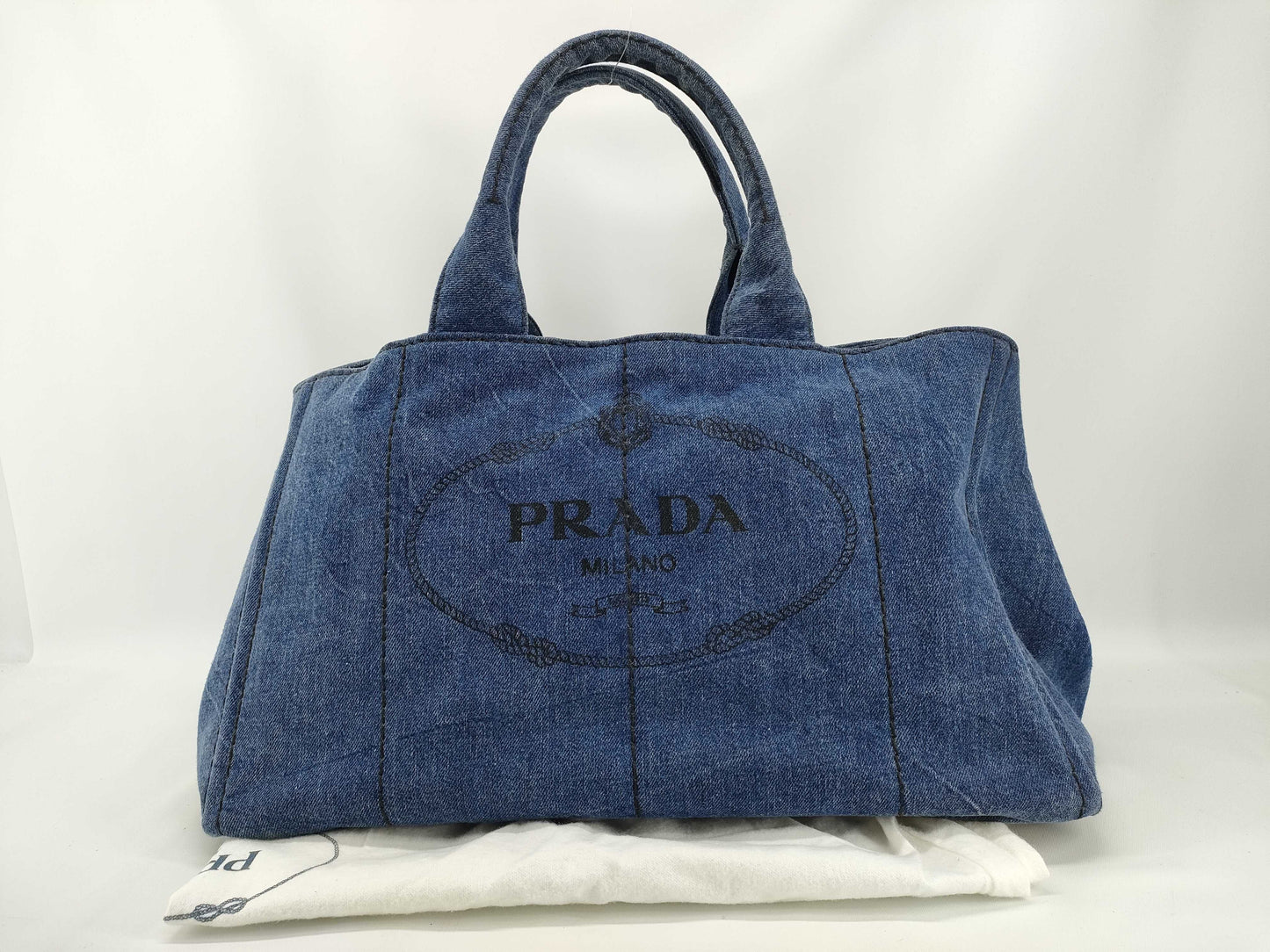 PRADA Prada Canapa Denim Tote Bag
