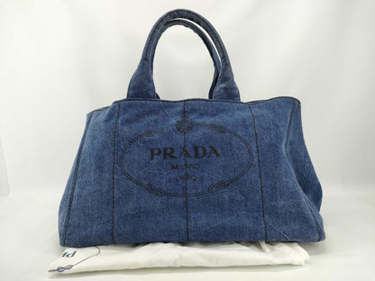 PRADA Prada Canapa Denim Tote Bag