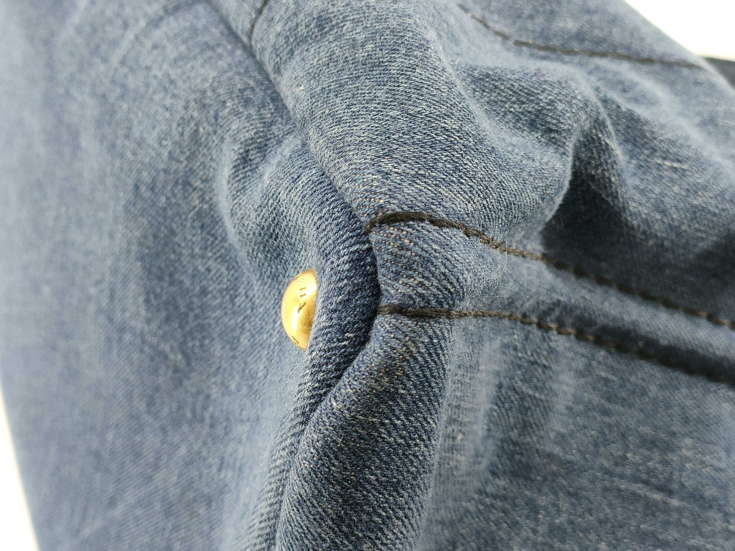 PRADA Prada Canapa Denim Tote Bag