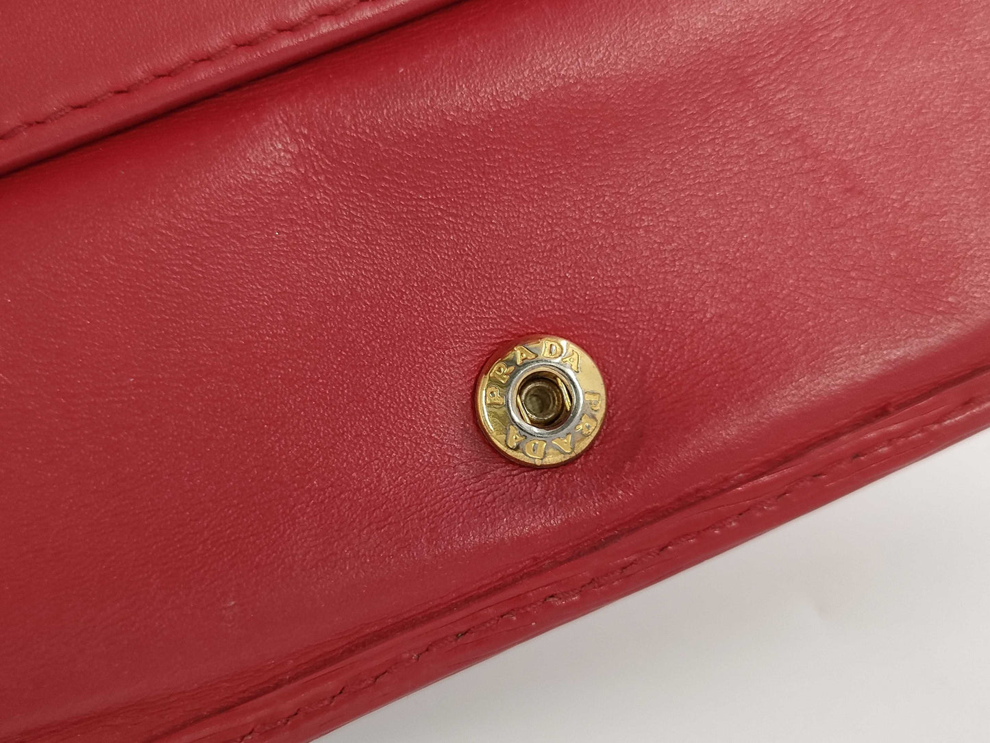 PRADA Bi-Fold Wallet Leather Red Wallet