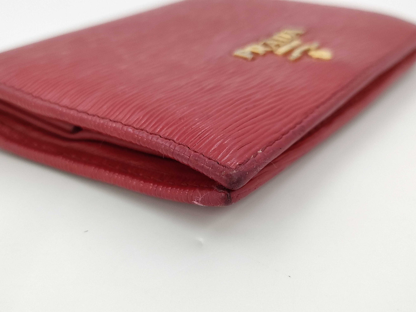 PRADA Bi-Fold Wallet Leather Red Wallet