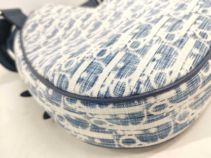 Dior Oblique Denim Saddle Shoulder Bag