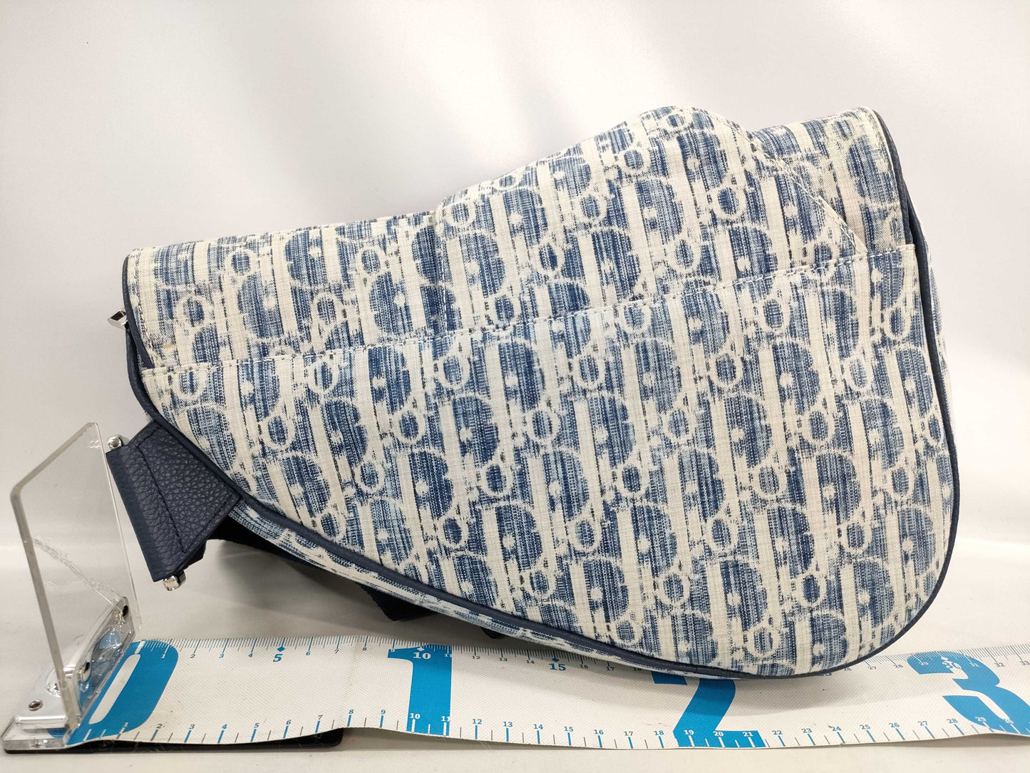 Dior Oblique Denim Saddle Shoulder Bag
