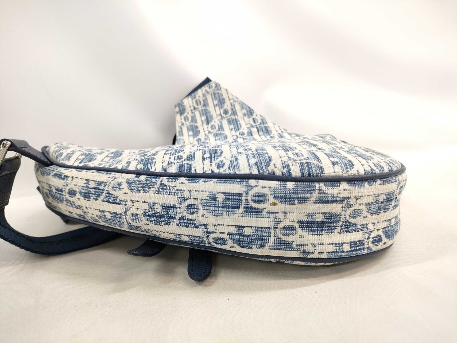 Dior Oblique Denim Saddle Shoulder Bag