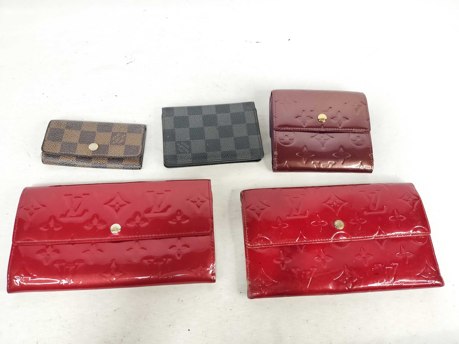 LOUIS VUITTON Vernis Damier Wallet 5-Piece Set